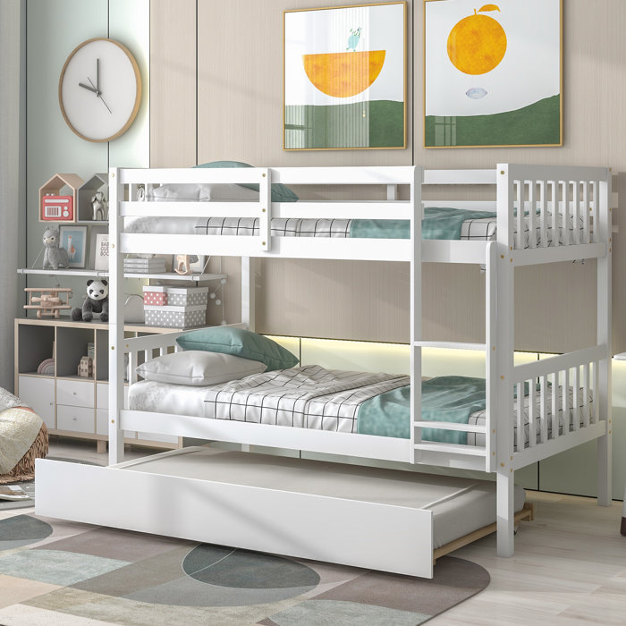 Harriet Bee Twin over Twin bunk bed with trundle & Reviews Wayfair